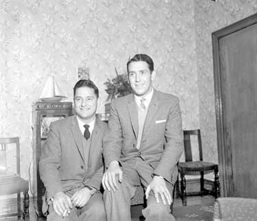 John and Bernard Lewis, home from Australia 	