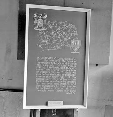 University plaque 	