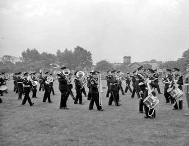 Brass band in Greenhead Park, Huddersfield 	