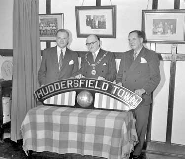 Presentation of Engine name plate, Huddersfield Town. 	