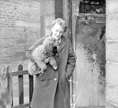 Mrs Mitchel and Poodle at Shelley, Huddersfield 	