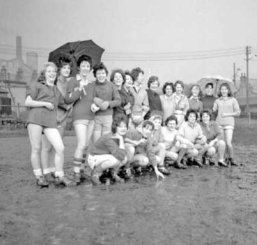 Girls rugby match at Marsden, Huddersfield 	