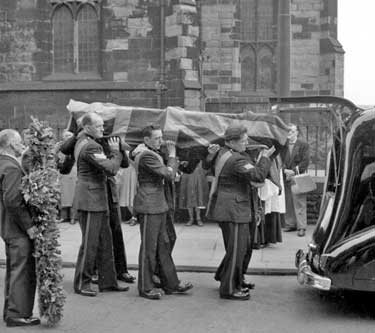 Funeral of Doctor Hirst at Parish Church, Huddersfield. 	