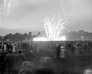Firework display in Greenhead Park, Huddersfield 	