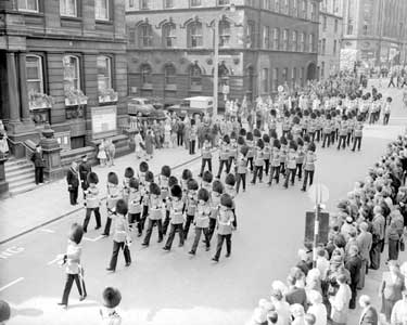 Guards Band in Ramsden Street, Huddersfield 	