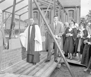 Laying of foundation stone at new Church Hall, Lepton, Huddersfield 	