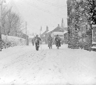 Snow scene at Hepworth, Huddersfield 	