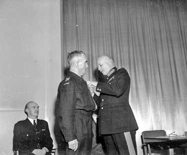 Presentation of British Empire Medal to Wilfred Turner at Wakefield 	