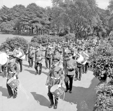 Brass Band parade through Greenhead Park 	