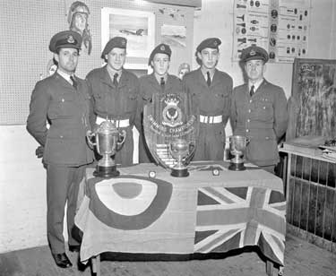 Air Training Corps swimmers and trophies 	