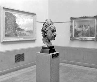 Scuplted Head of Alfred Einstein by Jacob Epstein, Huddersfield Library Art Gallery 	