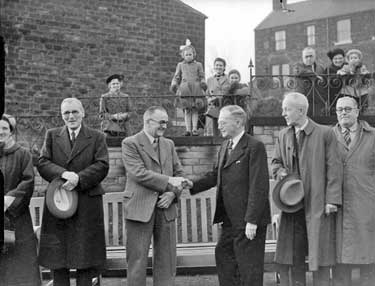 Handing over Coronation Seats at Denby Dale 	