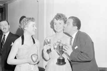Derek Roy Presenting Cup to Miss Huddersfield Town 	