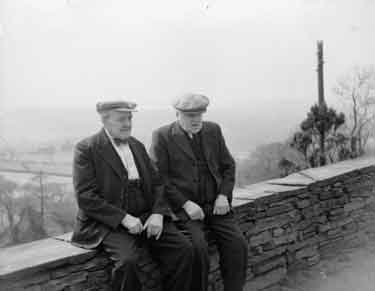 Men sitting on wall, Thurstonland 	