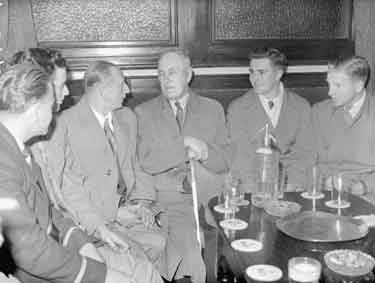 South Australian Cricketers with Mr W Rhodes 	