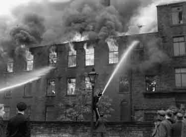 Fire at Mill, Aspley, Huddersfield 	