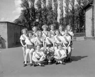Woodhouse Voluntary School Athletic Team with Rose Bowl 	