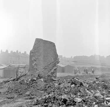 Demolition of old air shaft at Primrose Hill, Huddersfield 	