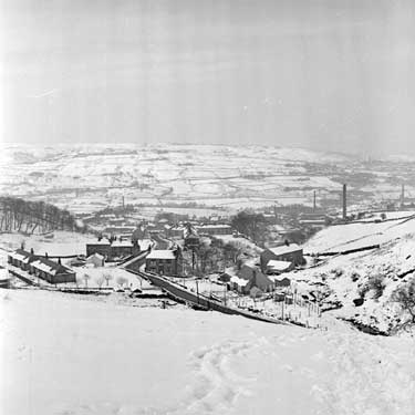 Snow scene of village, Upper ? 	