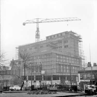 Construction of the YMCA building 	