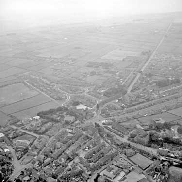 Aerial view of Honley, Huddersfield 	