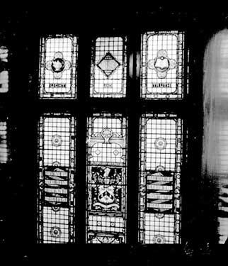 Stained glass window at Registry Office, Huddersfield 	