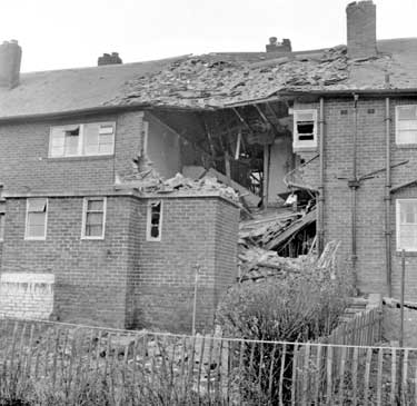 Gas Explosion at Holays, Dalton - back view of house 	