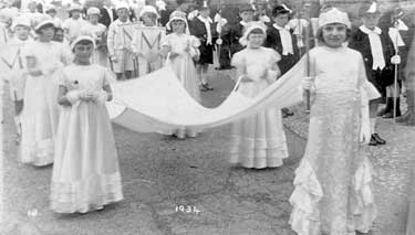 Girls in religious procession