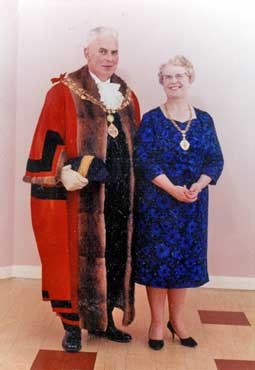 Councillor Harold Oxnard, Mayor of Spenborough and Edith Oxnard, Mayoress