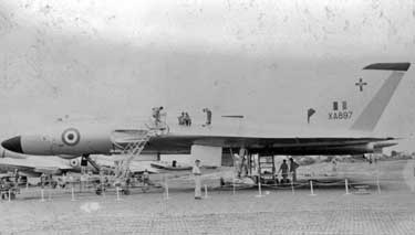 National Service, RAF Chang, Singapore - Vulcan jet bomber XA897 refuelling (crashed in 1956 at London Airport killing 4 men)