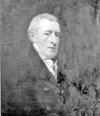 Portrait of Sir John Ramsden (1755-1839) who inherited the Ramsden Estates before his 21st birthday. Masterminded the idea of linking Huddersfield to the Calder at Cooper Bridge.