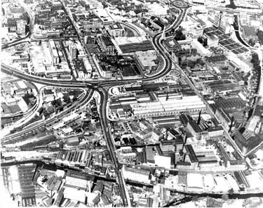 Aerial photo of Huddersfield Town Centre