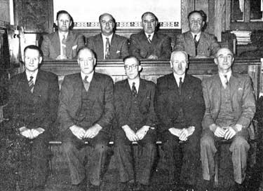 Emley Moor Church Trustees: back row L to R, Messrs C Roberts, W Redgwick, L Ellam, A Burt; front row Messrs G Redwick, J Holbrook, H Sykes, S Burt, J Wood