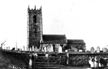 St Michael's Parish Church: the gateway leads down to what was the John Wigglesworth School built in the corner of the churchyard in 1673. It was taken down when the churchyard was enlarged in 1847 bu