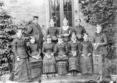 Reverend Charles Edward Grenside, MA, Rector 1881-86, with his bible study class taken in the Rector grounds
