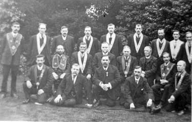 Independent Order of Oddfellows, Good Intent Lodge: seated 3rd from right is Reverend Haywood