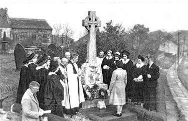 Emley War Memorial: Holiday Remembrance Service led by Rev. H N Pobjoy