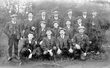 Jim (2nd from right, back row), Stoker for Marshall K Marshalls, a Ravensthorpe Textile Mill (Grandfather of Jenny Staples (nee Broadbent)