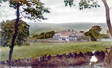Postcard of Ravensthorpe showing Golf House, Sands Lane