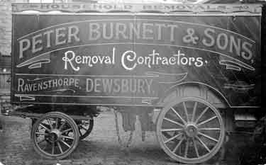 Van of Peter Burnett & Sons Removal Contractors in Ravensthorpe