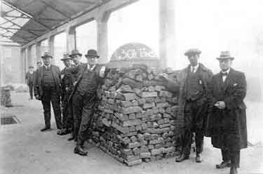 John Haigh & Sons, Priest Royd Iron Works: new foundry, Mr David Haigh 3rd from right
