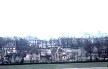 Construction of the Huddersfield Royal Infirmary - view of surrounding houses