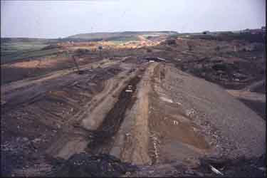 Construction of M62 and dam enbankment, Scammendem, Huddersfield