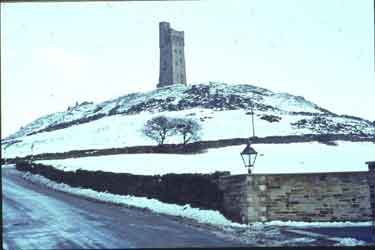Castle Hill in the snow, Huddersfield