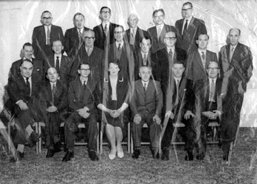 Brook Motors Limited: group including Alf Kaye (1972), George Darnton (1978), Joe Thornton, Steve Tait, Harry Morton, Enid Bowden, Bill Broadbent, George Booth (1992)