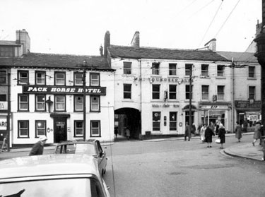 Pack Horse Yard, Kirkgate, Huddersfield - North Facade and Entrance (Pack Horse Hotel and the White Swan Hotel).