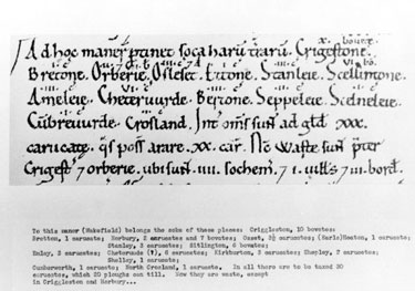 Extract from the Domesday Book.