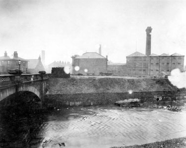 Somerset Bridge, Aspley, Huddersfield - Soap works to the right of the image.