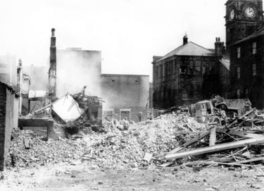 Demolition - rear of the public library, Batley.