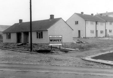 Central Development Area, Batley from Union Street. (Sign: Batley Houses - Wimpey)